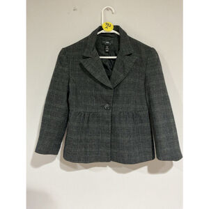 Woman’s H + M Blazer Size 4 Gray Two Button Close